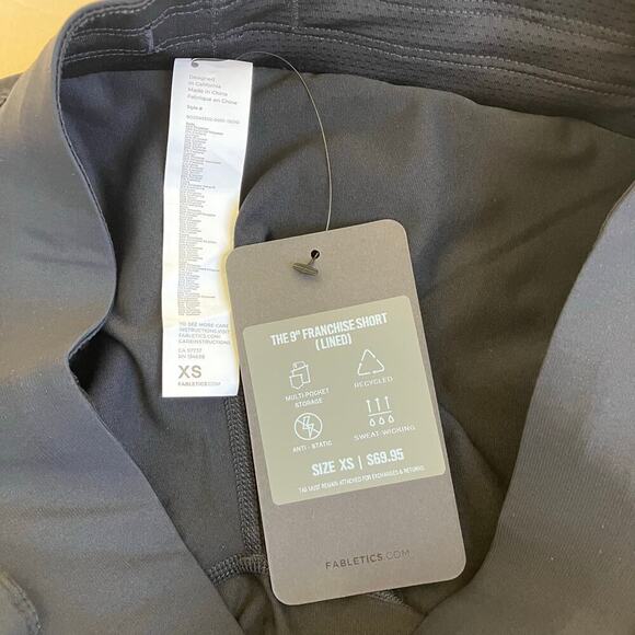 Fabletics The Franchise Short Lined 9” Solid Black Athletic Workout NWT Sz XS - Picture 10 of 16